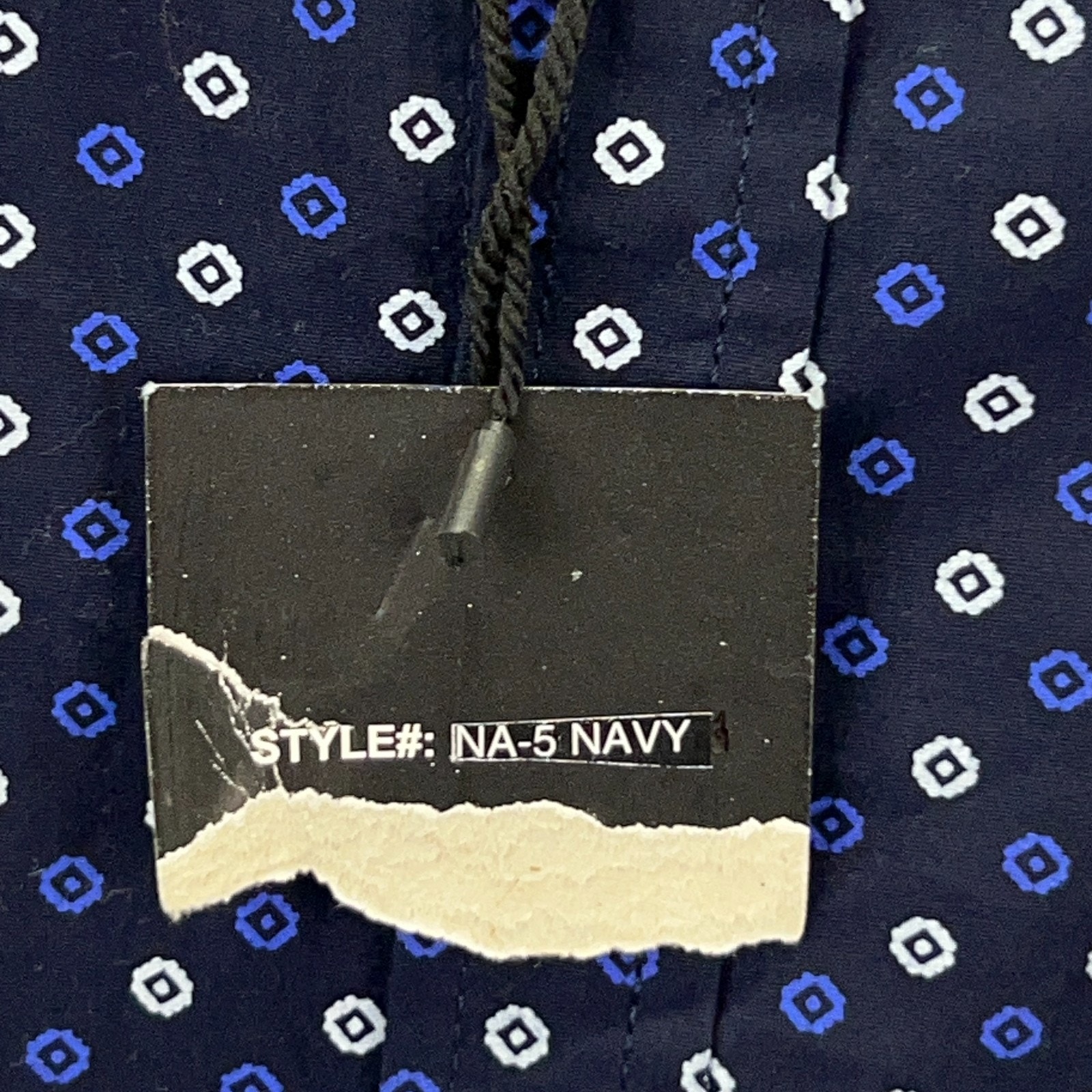 Silver Stone Shirt 3x 3xl Navy Blue Dot Pattern Button Front Roll Tab Sleeves — image 5 of 7